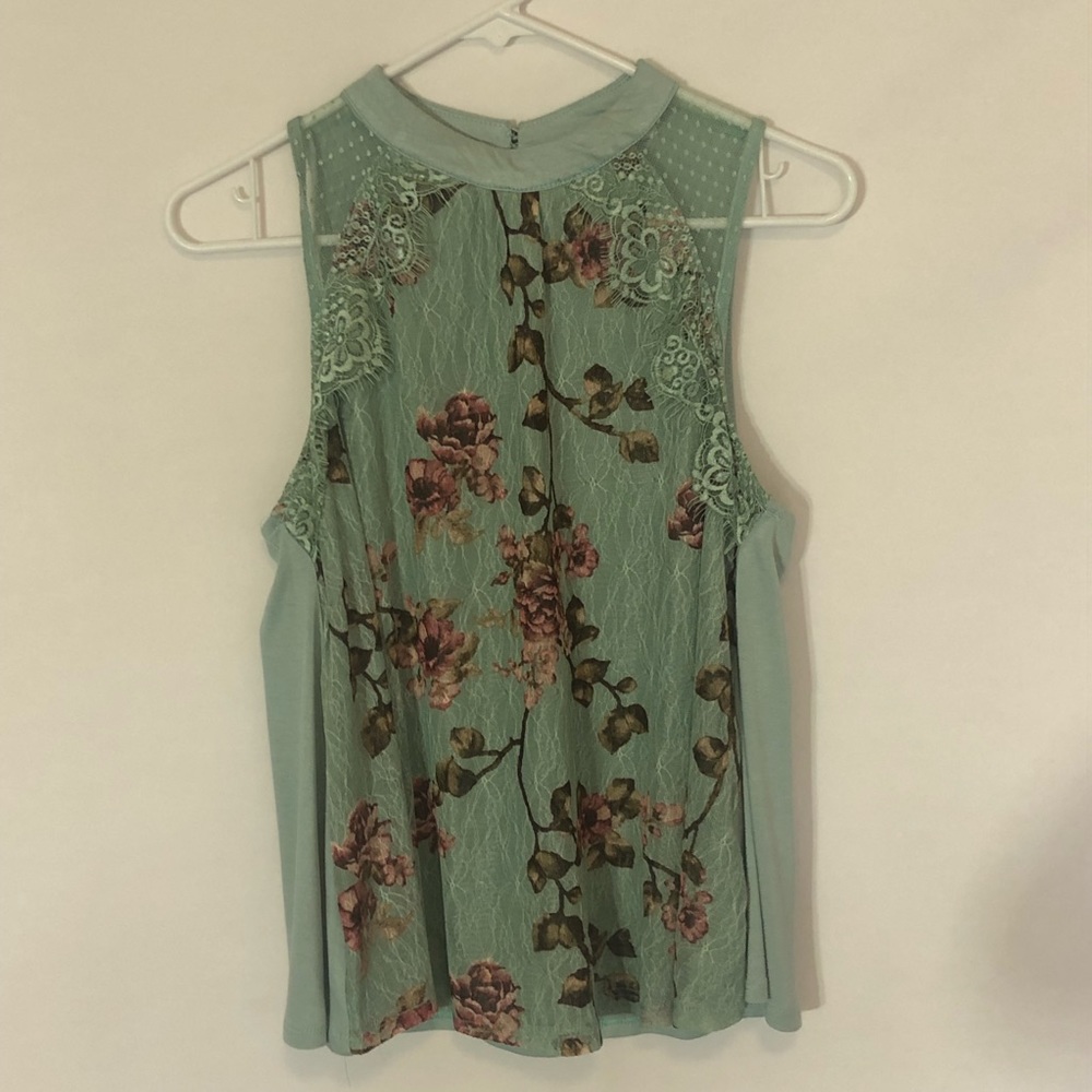 Lace sheer floral airy tank top fairy core - Picture 3 of 14